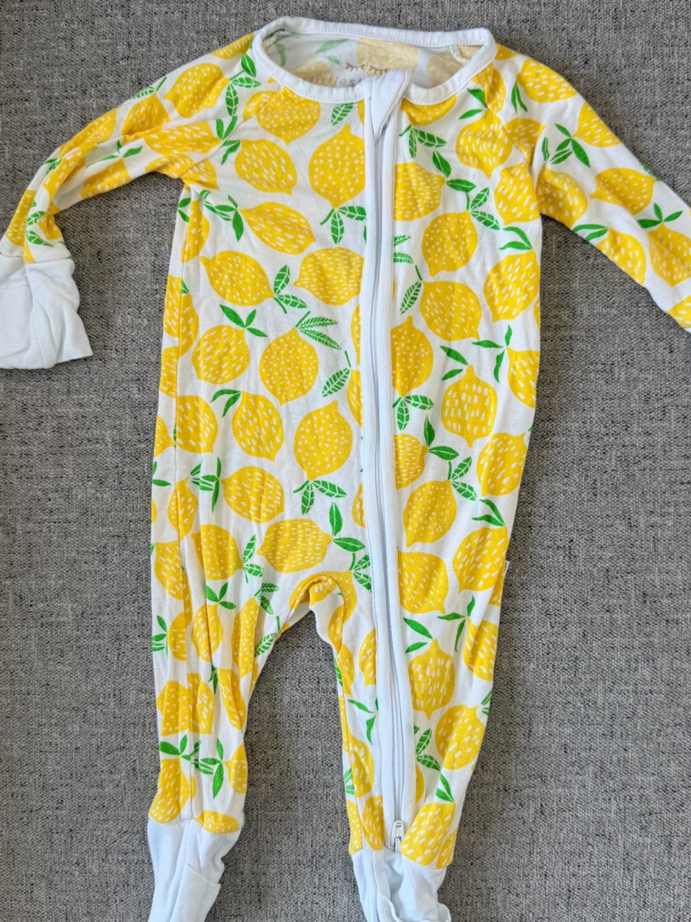 Little Sleepies Lemons Zippy bamboo footie NB